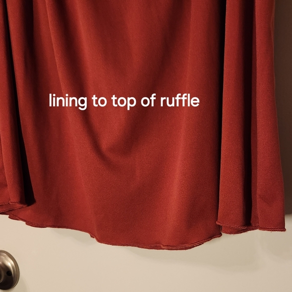 Speechless Brick Red A-Line 1 Ruffle Mid Calf Skirt Size XL - Picture 2 of 7